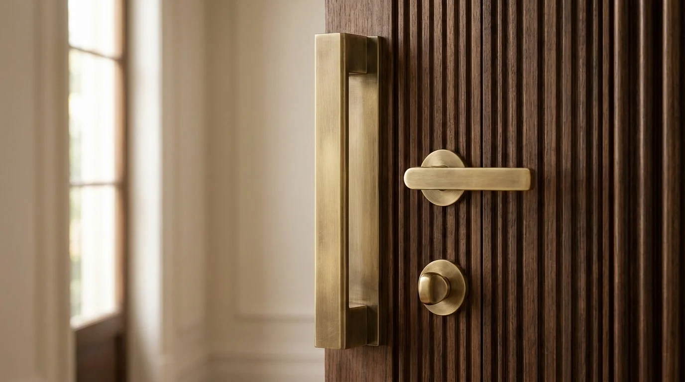 Bespoke brass door pulls and lever handles