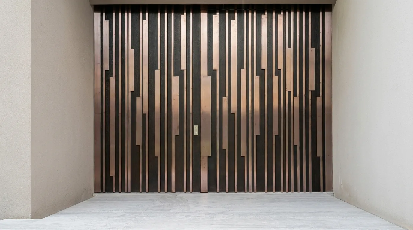 Fluted bronze entrance screen