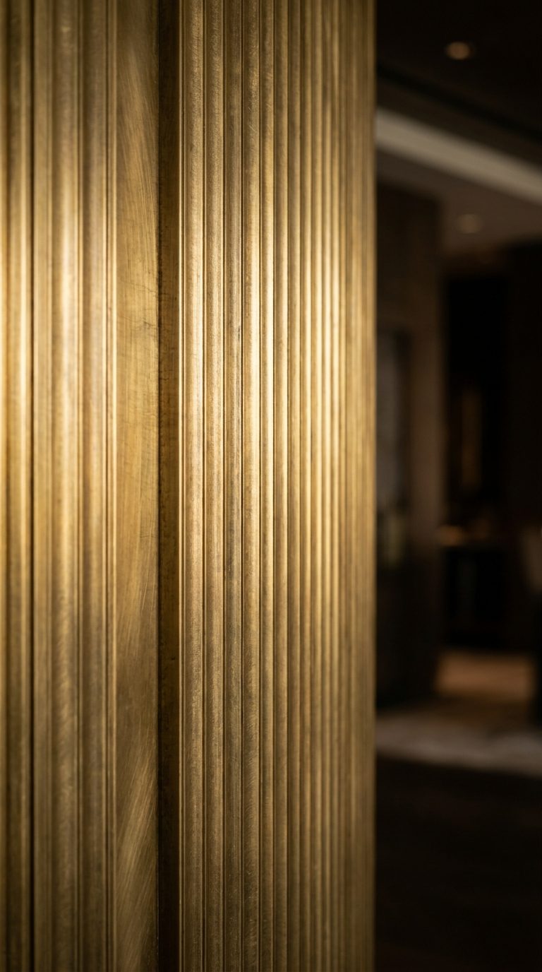 Fluted brass surface